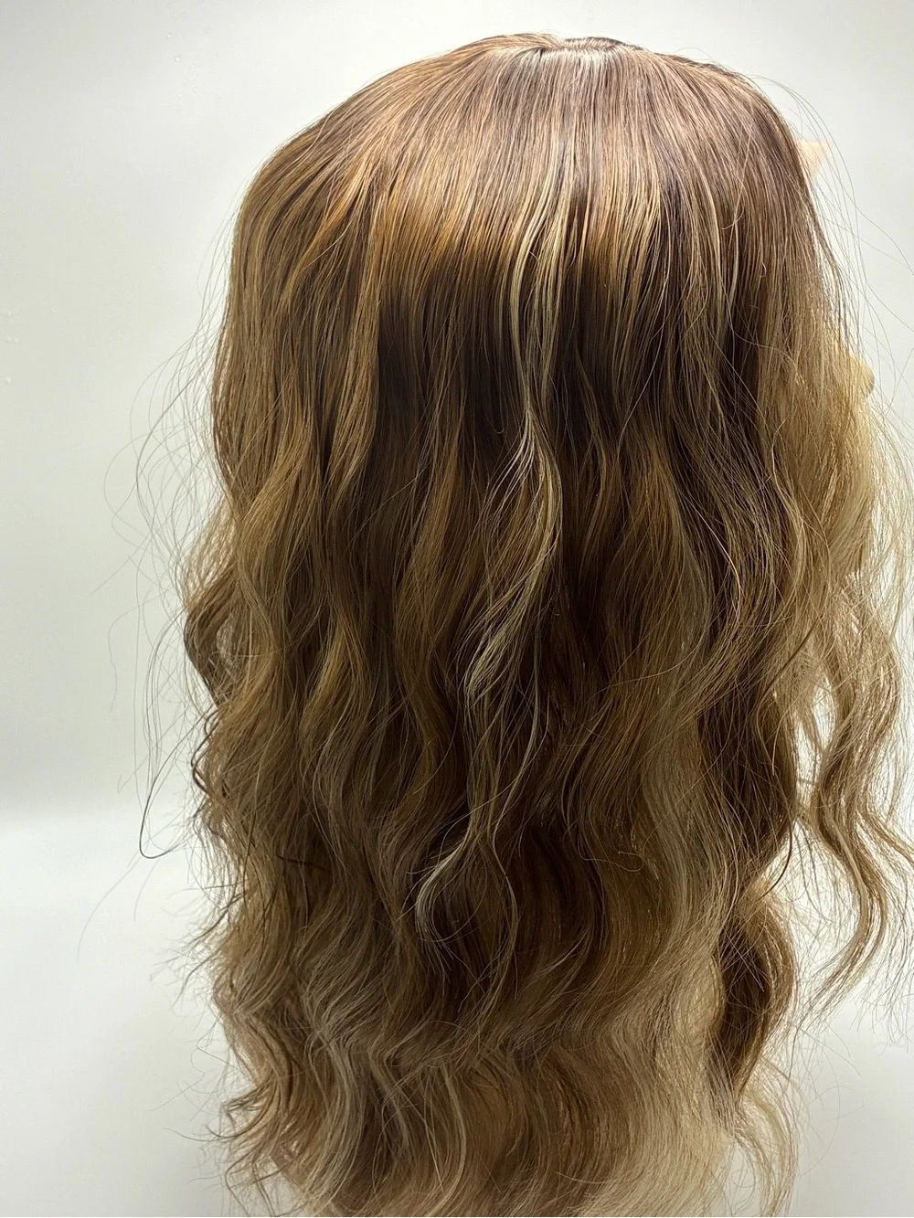 Natural Wavy Women's Wig in Light Brown Blonde Highlights.  Synthetic. 20”